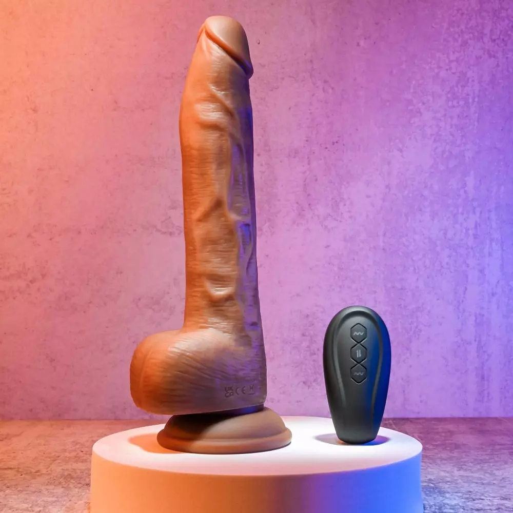 Evolved Thrust In Me Thrusting & Vibrating Dildo W/Remote -Brown